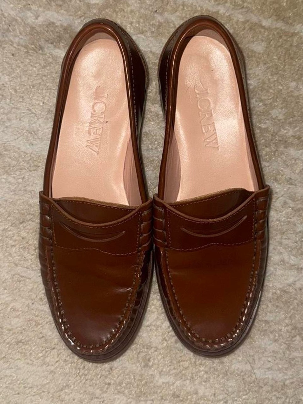 J. Crew Chestnut Brown Leather Penny Loafers